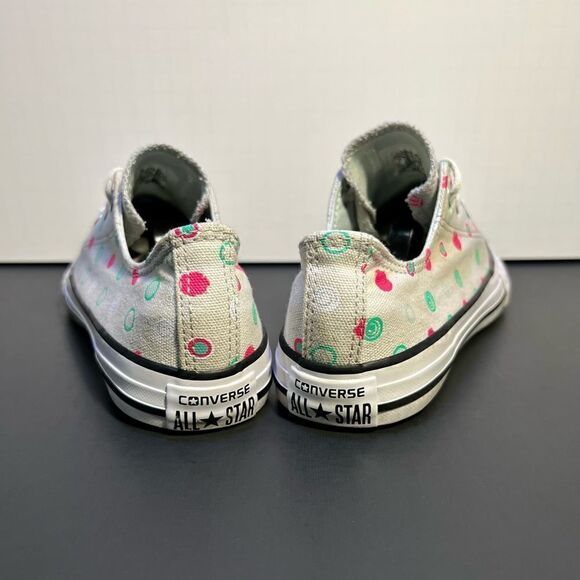 Little Girls CONVERSE All Star Ox Polka Dot Mouse Neo Gray Sneakers / Size 3 - Picture 5 of 10